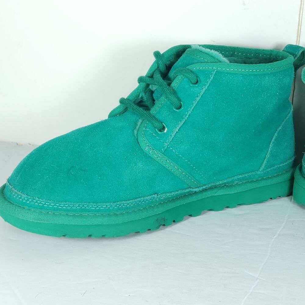UGG Women's Neumel US 6 Green Suede Sheepskin Lined Lace Up Ankle Chukka Boots - Picture 7 of 16